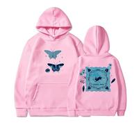 GJRJS Chappell Roan Butterfly Hoodie 2025 World Tour Hoodie,Fashion Casual Comfort Novelty Printed Sweatshirt,Pink,M
