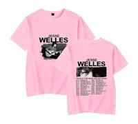 GJRJS Jesse Welles Fear is The Mind Killer Tour T-Shirt, Crewneck Printing Men/Women Fashion Short Sleeve,Pink,S