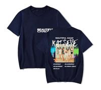 GJRJS Katseye Album Beautiful Chaos T-Shirt, Crewneck Printing Men/Women Fashion Short Sleeve,Blue,XS