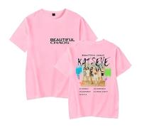 GJRJS Katseye Album Beautiful Chaos T-Shirt, Crewneck Printing Men/Women Fashion Short Sleeve,Pink,XXS
