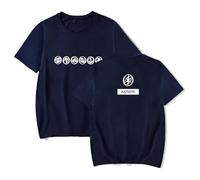 GJRJS Katseye Merch Members Logo T-Shirt, Crewneck Printing Men/Women Fashion Short Sleeve,Blue,L