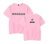 GJRJS Katseye Merch Members Logo T-Shirt, Crewneck Printing Men/Women Fashion Short Sleeve,Pink,L