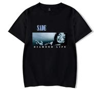 GJRJS Sade Diamond Life T-Shirt, Crewneck Printing Men/Women Fashion Short Sleeve,Black,L