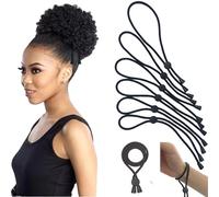GJRR Adjustable Hair Ties for Thick, Curly Hairstyles - Afro Puffs, Ponytails, Locs, Pineapples for Black Women and Girls (Pack of 6)
