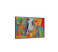GJRYHXT Abstract Famous Paintings by Pablo Picasso. Framed Wall Art Picture: Crucifixion. Canvas Prints. Living Room Decor Poster 50x65cm(19.7x25.6inch) Black Frame