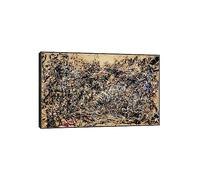 GJRYHXT Jackson Pollock Framed Wall Art Painting: No. 1A-1948. Famous Abstract Artwork Reproduction on Canvas. Decor Picture for Living Room 40x61cm(15.7x24inch) Black Frame