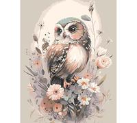 GJSZZO Owl Counted Cross Stitch Kits for Adults, Animals Stamped Cross Stitch Kits for Beginners, Needlepoint Cross-Stitch Patterns Embroidery Kits Arts and Crafts for Home Decor 12×16 Inch