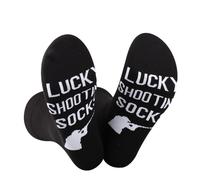 GJTIM 2 Pairs Clay Pigeon Shooter Gift Shooting Range Gift Skeet Shooting Lover Gift Lucky Shooting Socks for Shooters, Lucky Shooting Socks, One Size