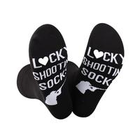 GJTIM 2 Pairs Clay Pigeon Shooter Gift Shooting Range Gift Skeet Shooting Present Shooting Men's Socks for Shooters, Black, 0-1