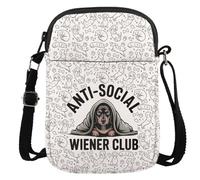 GJTIM Dachshund Weiner Dog Gift Dachshund Owner Gift Anti-Social Wiener Club Crossbody Bag for Dog Lovers, Wiener Club Cr, Multifunctional