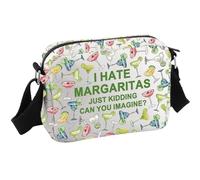 GJTIM Margarita Lover Gift Tequila Drinking Gift Margarita Bachelorette Party Favors Cocktail Drinking Crossbody Bag, Hate Margaritas Hkb