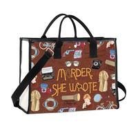 GJTIM Murder TV Show Inspired Gift Jessica Fans Gift Murder Mystery Series Present True Crime Canvas Tote Bag, Murder Lt, Multifunctional
