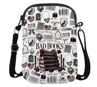 GJTIM Smut Book Reading Lover Gift Bookworm Reader Gift Good Read Bad Books Bookish Crossbody Bag, Bad Books Cr, Multifunctional