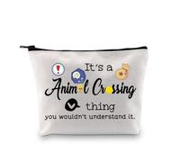 GJTIM Video Game Inspired Makeup Bag Gift Game Lover Zipper Storage Bag for Gamer, It's a Crossing Thing, M