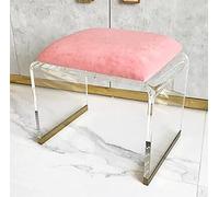 GJUANN Acrylic Stool with Velvet Padded Seat,Clear Acrylic Nightstand Square End Table Side Table,Modern Small Step Stool Short Stool Makeup Room Vanity Stool