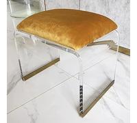 GJUANN Acrylic Stool With Velvet Padded Seat,Clear Acrylic Nightstand Square End Table Side Table,Modern Small Step Stool Short Stool Makeup Room Vanity Stool(Size:Large,Color:B)
