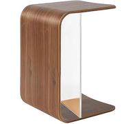 GJUANN U-Shaped Side Table, Natural Wood Edge End Table,C Shaped End Table For Couch And Bed Sofa Laptop Side Table For Living Room And Small Spaces Night Stand For Bedroom Tab(Color:F)