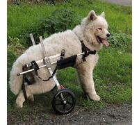 GJUOFFKO Adjustable 2 Wheel Dog Wheelchair with Assisted Hand Pull Bar, Full Support Dog Wheelchair Mobile Cart for Dog Hind Leg Rehabilitation Wheelchair