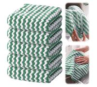 GJV 5 Pack Kitchen Dish Rags Absorbent Quick Drying Cloths for Kitchen,Washing Dishes,Cleaning Rags Reuseable Cleaning Dishcloths Microfiber Washing Dishes Scrubbing Wash Towels Sets (Green, 30x30cm)