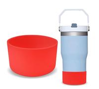 GJV Upgrade Protective Silicone Boot Bumper for Stanley Quencher Adventure 40oz 30oz 20oz 30oz Tumbler, Water Bottle Bottom Sleeve Cover Accessories for Stanley Mug Cup (red, OD:3.54in/9cm)