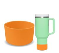 GJV Upgrade Protective Silicone Boot Bumper for Stanley Quencher Adventure 40oz 30oz 20oz 30oz Tumbler, Water Bottle Bottom Sleeve Cover Accessories for Stanley Mug Cup (Orange, OD:2.95in/7.5cm)
