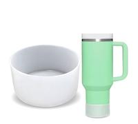 GJV Upgrade Protective Silicone Boot Bumper for Stanley Quencher Adventure 40oz 30oz 20oz 30oz Tumbler, Water Bottle Bottom Sleeve Cover Accessories for Stanley Mug Cup (Clear, OD:2.95in/7.5cm)