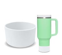 GJV Upgrade Protective Silicone Boot Bumper for Stanley Quencher Adventure 40oz 30oz 20oz 30oz Tumbler, Water Bottle Bottom Sleeve Cover Accessories for Stanley Mug Cup (White, OD:2.95in/7.5cm)