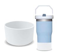 GJV Upgrade Protective Silicone Boot Bumper for Stanley Quencher Adventure 40oz 30oz 20oz 30oz Tumbler, Water Bottle Bottom Sleeve Cover Accessories for Stanley Mug Cup (White, OD:3.54in/9cm)