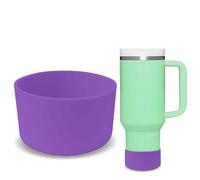 GJV Upgrade Protective Silicone Boot Bumper for Stanley Quencher Adventure 40oz 30oz 20oz 30oz Tumbler, Water Bottle Bottom Sleeve Cover Accessories for Stanley Mug Cup (Purple, OD:2.95in/7.5cm)