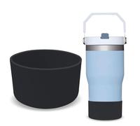 GJV Upgrade Protective Silicone Boot Bumper for Stanley Quencher Adventure 40oz 30oz 20oz 30oz Tumbler, Water Bottle Bottom Sleeve Cover Accessories for Stanley Mug Cup (Black, OD:3.54in/9cm)