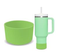 GJV Upgrade Protective Silicone Boot Bumper for Stanley Quencher Adventure 40oz 30oz 20oz 30oz Tumbler, Water Bottle Bottom Sleeve Cover Accessories for Stanley Mug Cup (Green, OD:2.95in/7.5cm)