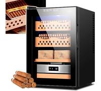 GJVBGA 50l Electric Cigar Humidors Temperature Control Cabinet with Spanish Cedar Wood Shelves Drawer,300 Capacity Electric Cooling Cigar Fridge(Size:B)