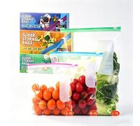 GJWLaie Reusable Ziplock Freezer Bags 60 Pack 4.55L 2.27L 1.14L | 3 Sizes Freezer Bags Heavy Duty Food Bag with Expandable Bottom Zip lock Sandwich Bag for Fruits Veggies Meat Snacks