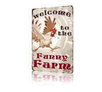 GJXFTPTTBD Funny Farm Chicken Coop Sign Chicken Farm Accessories Rooster Pen Art Display Indoors or Outdoors Metal Sign Farmhouse Decoration and Gift 12 * 8in