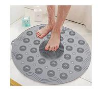 GJXJY Shower Mat Non Slip, 18.11 * 18.11inch Round Bath Mat With Suction Cup, Bathroom Bathtub Mat With Drain Hole And Massage Bubble, For Shower Stall, Bathroom Floor, Showers(Size:1pcs)