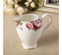 GJYKGHKR 21-Piece European Bone China Coffee Cup Set, High-Grade Ceramic Afternoon Tea Set With Cup Teapot, Milk Jug, Sugar Pot, Tea Cup, Spoon For Household Office,Milk Jug