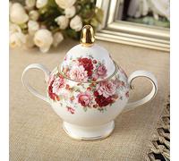 GJYKGHKR 21-Piece European Bone China Coffee Cup Set, High-Grade Ceramic Afternoon Tea Set With Cup Teapot, Milk Jug, Sugar Pot, Tea Cup, Spoon For Household Office,Sugar Jug