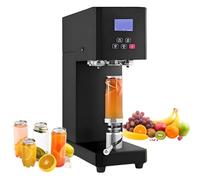 GJYKGHKR Semi-Automatic Can Sealing Machine 370W With Led Display, Sealing Diameter 55Mm, Can Height 115Mm-170Mm For Aluminum And Pet Cans,Black