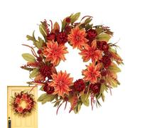 gjzje Artificial Fall Wreaths - Artificial Autumn Hydrangeas Wreaths for Outdoor - Halloween Decorations for Fireplaces Garden Wall Mantle Porches Outdoor Living Room