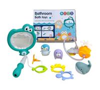gjzje Bath Toys For Kids,Shower Toys With Drainage Holes | Multi-Functional Modular Bathroom Portable Fishing Net Suction Cup For Boys Girls Birthday Daily Use