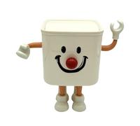 gjzje Desktop Trash Can with Lid - Storage Bin Cute Smile - Tiny Garbage Can,for Office Bedroom Dorm Room Bathroom Kitchen Car Sink