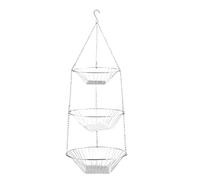 gjzje Fruit Holder,3-Tier Wire Storage Organizer Rack,Kitchen Fruit Organizer Produce Basket | for Produce Snack Bread Potato Onion Pantry Bathroom Garden Yard Patio Organization