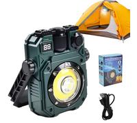 gjzje LED Work Light | Solar LED Work Light with Magnetic Base | Waterproof Bright Flashlights with 5 Lighting Modes Solar Powered Camping Lamp for Men Women Power Outage
