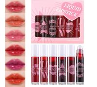 gjzje Lip Moisturizer Glaze, 6X Roll-On Glossy Lip Make-up, Nourishing Smoothing Lipstick For Portable Traveling Business Trip Outdoor School Use