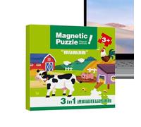 gjzje Magnetic Jigsaw Puzzle, Cartoon Travel Puzzles for Kids, Educational Learning Fine Motor Skill Development Toys for 2-6 Years Old Children Boys Girls