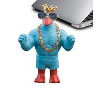gjzje Muscular Duck Statue | Cool Resin Dashboard Duck with Sunglasses and Gold Chain,Fun Animal Statue Decorative Sculpture for Bedroom Living Room Car Dashboard