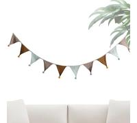 gjzje Pennant Banner Flags - 9 Ft Cotton Fabric Garland Decor | Pennant Flags for School Boy Girl Room Birthday Party Easter Camping Bedroom Nursery Baby Shower Decoration