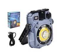 gjzje Rechargeable Work Light,Rechargeable Work Light LED Magnetic Lamp | Waterproof Bright Flashlights with 5 Lighting Modes Solar Powered Camping Lamp for Men Women Power Outage