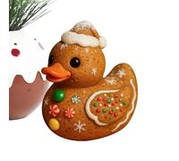 gjzje Resin Ducks,Gingerbread Christmas Resin Ducks - Holiday Tree Candy Cane Texture Cute Animal Desktop Decor for Workplace Party Counter Kids Room Fireplace Bedside