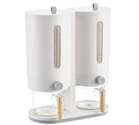 gjzje Rice Holder Dispenser - Dry Food Preservation Container - Double-Bucket Kitchen Cereal Dispenser | for Cereal Soybean Green Beans Corn Flour Oatmeal Living Room Pantry